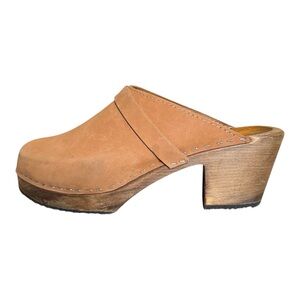 Lotta From Stockholm Leather Clog Mules in Brown Size 38